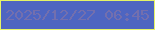 文字の大きさ：3、枠の色：e5f367、背景の色：4e65c1、文字の色：736fae 無料ブログパーツのブログ時計