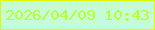 文字の大きさ：5、枠の色：e5f603、背景の色：c4fcd8、文字の色：bcfd32 無料ブログパーツのブログ時計