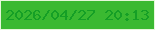 文字の大きさ：4、枠の色：e5f7da、背景の色：3ab931、文字の色：159f26 無料ブログパーツのブログ時計