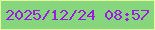文字の大きさ：1、枠の色：e5f89c、背景の色：85d67c、文字の色：9d1ae1 無料ブログパーツのブログ時計
