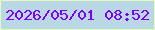 文字の大きさ：1、枠の色：e5fabf、背景の色：b9d7e5、文字の色：7b01fb 無料ブログパーツのブログ時計