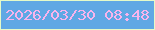 文字の大きさ：1、枠の色：e5fac8、背景の色：60a8e4、文字の色：f9b4ec 無料ブログパーツのブログ時計