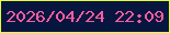 文字の大きさ：3、枠の色：e5fd3f、背景の色：07163e、文字の色：f85da1 無料ブログパーツのブログ時計