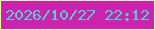 文字の大きさ：2、枠の色：e5fea5、背景の色：cb23af、文字の色：51d1cf 無料ブログパーツのブログ時計