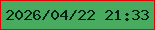 文字の大きさ：5、枠の色：e60308、背景の色：49ab5f、文字の色：002115 無料ブログパーツのブログ時計