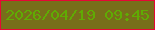 文字の大きさ：1、枠の色：e60735、背景の色：786e1a、文字の色：60ab03 無料ブログパーツのブログ時計