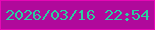 文字の大きさ：2、枠の色：e607b5、背景の色：b0099b、文字の色：2acfa0 無料ブログパーツのブログ時計