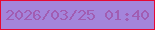 文字の大きさ：5、枠の色：e60934、背景の色：a485db、文字の色：a15db2 無料ブログパーツのブログ時計