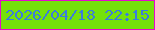 文字の大きさ：5、枠の色：e609ce、背景の色：75e10b、文字の色：3b7cdd 無料ブログパーツのブログ時計