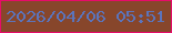 文字の大きさ：4、枠の色：e60c69、背景の色：87462b、文字の色：5b74bb 無料ブログパーツのブログ時計
