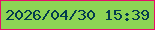 文字の大きさ：1、枠の色：e60e6a、背景の色：8dd455、文字の色：033c4e 無料ブログパーツのブログ時計