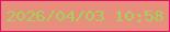 文字の大きさ：3、枠の色：e60e6a、背景の色：e78e7c、文字の色：a1d358 無料ブログパーツのブログ時計