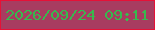 文字の大きさ：2、枠の色：e61137、背景の色：a83c60、文字の色：37b94e 無料ブログパーツのブログ時計