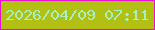 文字の大きさ：1、枠の色：e611cc、背景の色：b1c012、文字の色：a5f1c4 無料ブログパーツのブログ時計