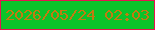 文字の大きさ：5、枠の色：e61350、背景の色：0bc32a、文字の色：c27b10 無料ブログパーツのブログ時計