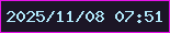 文字の大きさ：2、枠の色：e614e8、背景の色：1c1626、文字の色：b1e9fb 無料ブログパーツのブログ時計