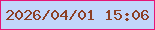 文字の大きさ：2、枠の色：e61677、背景の色：c2d6fb、文字の色：8c3f25 無料ブログパーツのブログ時計