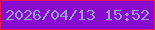 文字の大きさ：2、枠の色：e61753、背景の色：870ace、文字の色：989bcf 無料ブログパーツのブログ時計