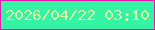 文字の大きさ：5、枠の色：e617aa、背景の色：34f4a4、文字の色：dafba8 無料ブログパーツのブログ時計