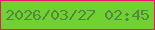 文字の大きさ：4、枠の色：e6186e、背景の色：72d132、文字の色：4f893e 無料ブログパーツのブログ時計