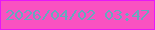 文字の大きさ：3、枠の色：e618f7、背景の色：f952c1、文字の色：67a9bd 無料ブログパーツのブログ時計