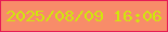 文字の大きさ：2、枠の色：e61c55、背景の色：f88c69、文字の色：d0e70c 無料ブログパーツのブログ時計