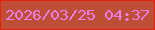 文字の大きさ：5、枠の色：e62009、背景の色：be4e35、文字の色：ec7ee9 無料ブログパーツのブログ時計