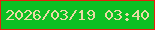 文字の大きさ：4、枠の色：e6200e、背景の色：0dc023、文字の色：e9daa4 無料ブログパーツのブログ時計