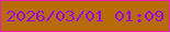 文字の大きさ：1、枠の色：e620b2、背景の色：b86a04、文字の色：9807dc 無料ブログパーツのブログ時計
