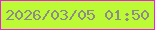 文字の大きさ：5、枠の色：e620e4、背景の色：bbfa34、文字の色：8e8a8a 無料ブログパーツのブログ時計