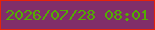文字の大きさ：4、枠の色：e62209、背景の色：812e69、文字の色：52ad01 無料ブログパーツのブログ時計