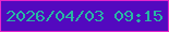 文字の大きさ：4、枠の色：e626cb、背景の色：5309bf、文字の色：28b7a3 無料ブログパーツのブログ時計