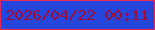 文字の大きさ：1、枠の色：e62957、背景の色：2446dd、文字の色：a00c37 無料ブログパーツのブログ時計
