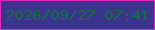 文字の大きさ：5、枠の色：e629bd、背景の色：3b338d、文字の色：0f7139 無料ブログパーツのブログ時計