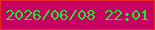 文字の大きさ：3、枠の色：e62b24、背景の色：c60162、文字の色：1ee92e 無料ブログパーツのブログ時計