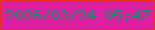 文字の大きさ：3、枠の色：e62e1e、背景の色：dd20a2、文字の色：158d64 無料ブログパーツのブログ時計