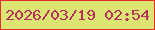 文字の大きさ：4、枠の色：e62e2e、背景の色：dce572、文字の色：b5305d 無料ブログパーツのブログ時計