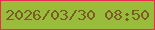 文字の大きさ：2、枠の色：e62f4f、背景の色：99bc3c、文字の色：7d5b26 無料ブログパーツのブログ時計