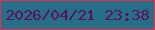 文字の大きさ：2、枠の色：e6304e、背景の色：276e89、文字の色：5e0f5a 無料ブログパーツのブログ時計