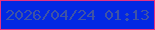文字の大きさ：5、枠の色：e63182、背景の色：0228e3、文字の色：3e53a6 無料ブログパーツのブログ時計