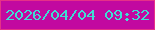 文字の大きさ：3、枠の色：e63187、背景の色：c209a0、文字の色：3fddd4 無料ブログパーツのブログ時計