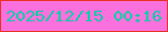 文字の大きさ：4、枠の色：e63321、背景の色：fa71dd、文字の色：0bcda5 無料ブログパーツのブログ時計