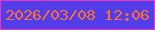 文字の大きさ：1、枠の色：e637c6、背景の色：533de8、文字の色：fd6d38 無料ブログパーツのブログ時計