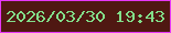 文字の大きさ：2、枠の色：e637f7、背景の色：4f1812、文字の色：82df8a 無料ブログパーツのブログ時計