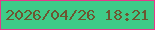 文字の大きさ：1、枠の色：e6398b、背景の色：3fcb88、文字の色：6d5631 無料ブログパーツのブログ時計