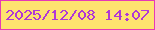 文字の大きさ：4、枠の色：e639b6、背景の色：fee36f、文字の色：b038d6 無料ブログパーツのブログ時計
