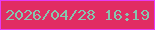 文字の大きさ：2、枠の色：e63af4、背景の色：e12c63、文字の色：86c5ae 無料ブログパーツのブログ時計