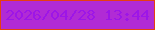 文字の大きさ：1、枠の色：e63f11、背景の色：b12bd5、文字の色：9d16e7 無料ブログパーツのブログ時計