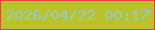文字の大きさ：2、枠の色：e63f46、背景の色：bac22b、文字の色：96cdc9 無料ブログパーツのブログ時計