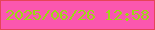 文字の大きさ：3、枠の色：e64458、背景の色：fb57af、文字の色：9bd716 無料ブログパーツのブログ時計